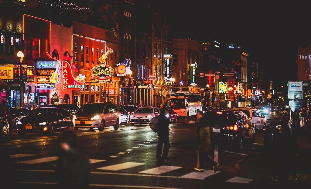 36 Best Places to Visit in the USA During Summer: Your Ultimate Travel Guide 10 Broadway, Downtown Nashville at Night